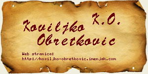 Koviljko Obretković vizit kartica